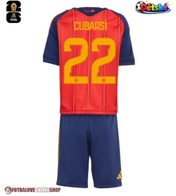 Španělsko Pau Cubarsi #22 Domácí dres komplet pro Děti MS 2026 Krátkým Rukávem (+ Krátké kalhoty)